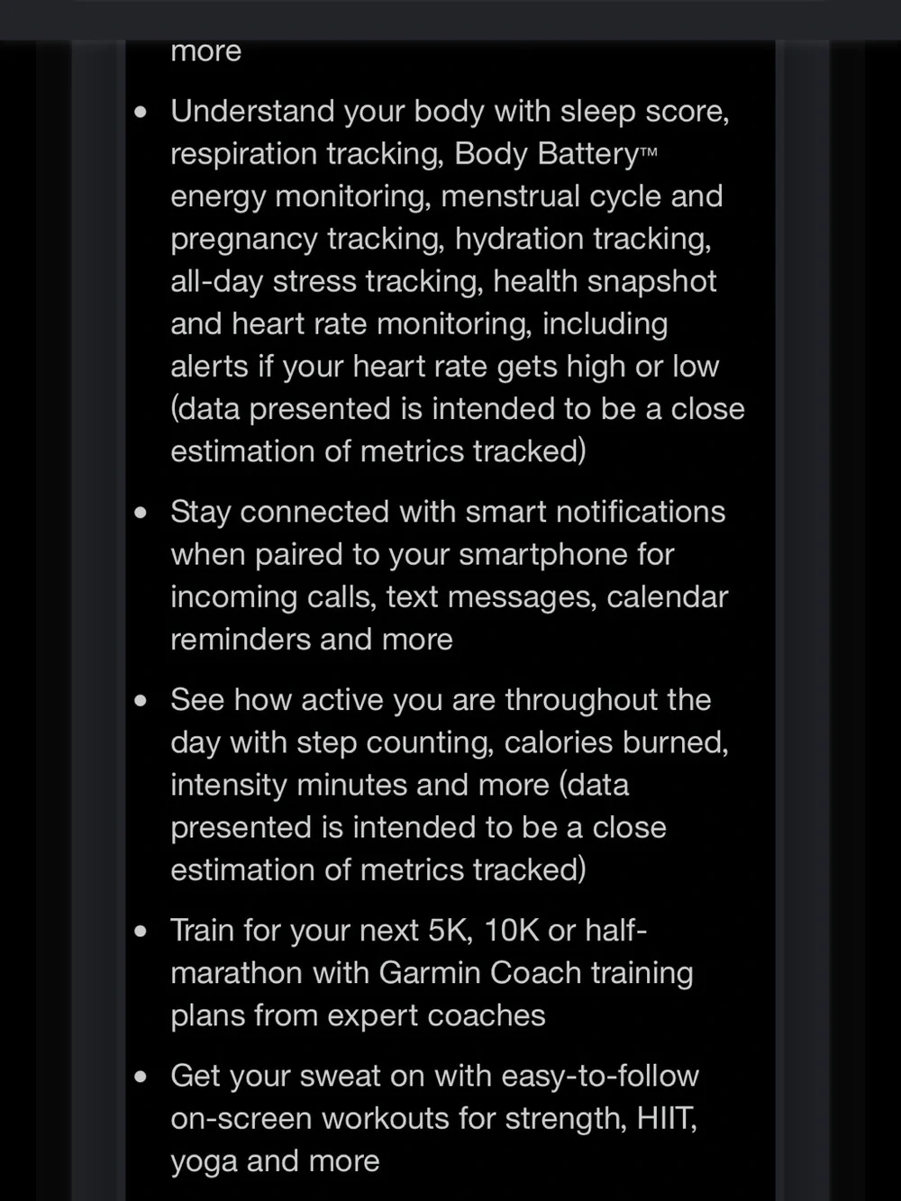 NEW IN BOX Garmin Black Smartwatch feat. Interchangeable silicone bands